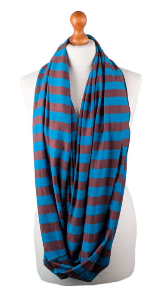 palm and pond nursing scarf blue/brown stripe