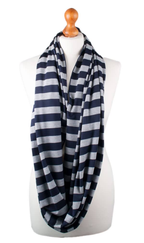 palm and pond nursing scarf blue/brown stripe