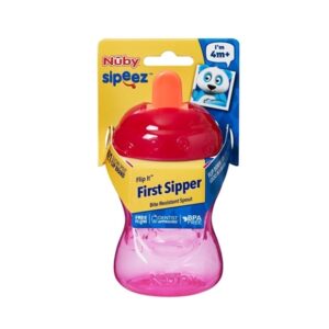 nuby flip it first sipper 240ml 4+ mths pink
