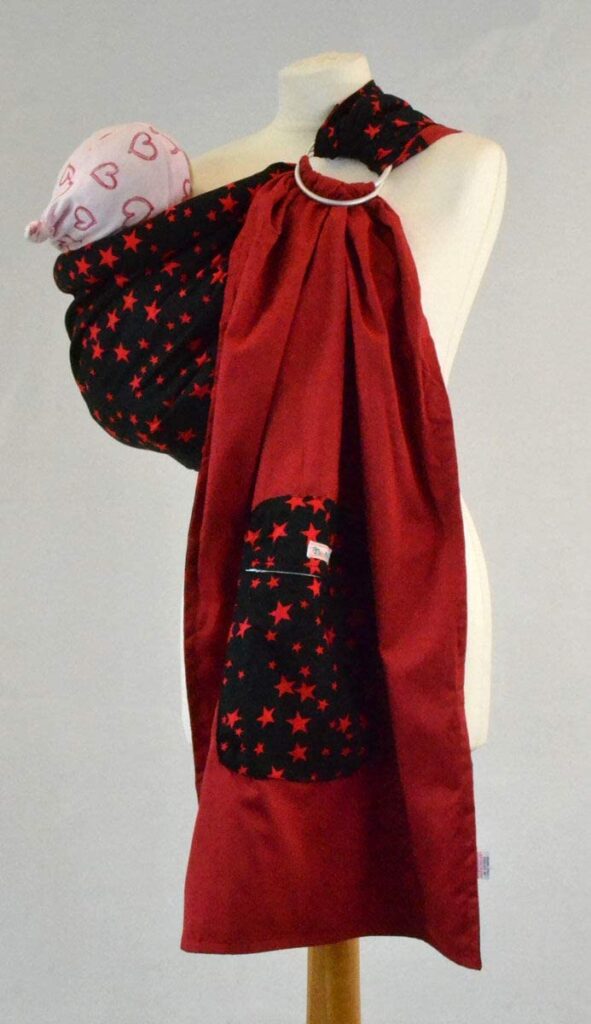 ring sling black red stars