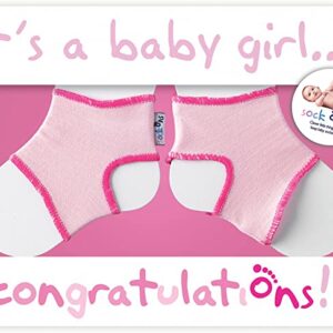 It's a Girl! Congratulations Card with Sock Ons