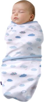 clevamama swaddle to sleep blue5