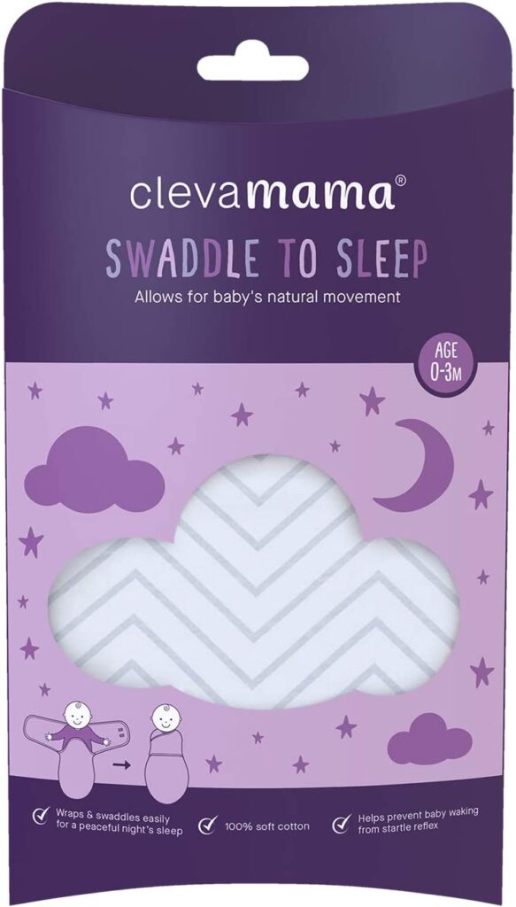 clevamama swaddle to sleep grey5