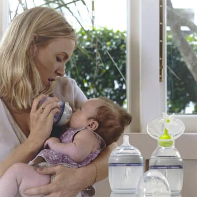 haakaa silicone baby bottle peach