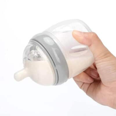 haakaa silicone baby bottle peach