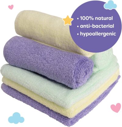 little gubbins super soft & reusable bamboo baby washcloths 6 pack
