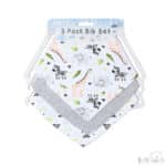 boys 3 pack bandana bibs – zebra