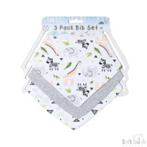 boys 3 pack bandana bibs – zebra